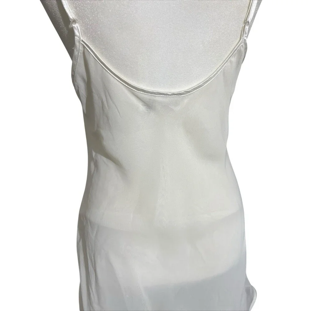 Vtg Fredericks Of Hollywood Sheer Slip Dress Double Layer Bridal Nightie Sz M